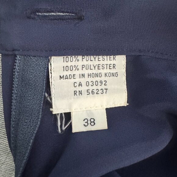 Vintage FRANK OLIVIER Navy Blue Drop Waist Pleated Skirt - Size S - Picture 7 of 10